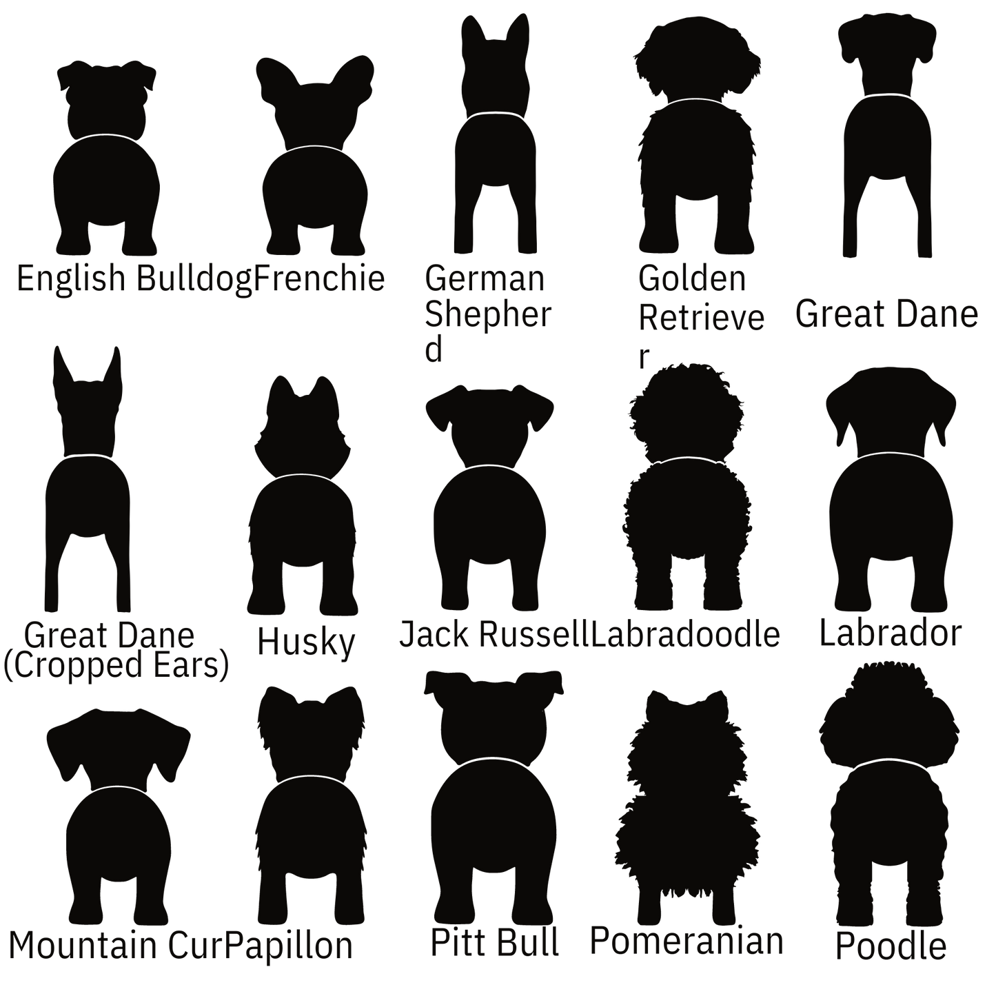 Personalized Doggy Butt Christmas Ornaments