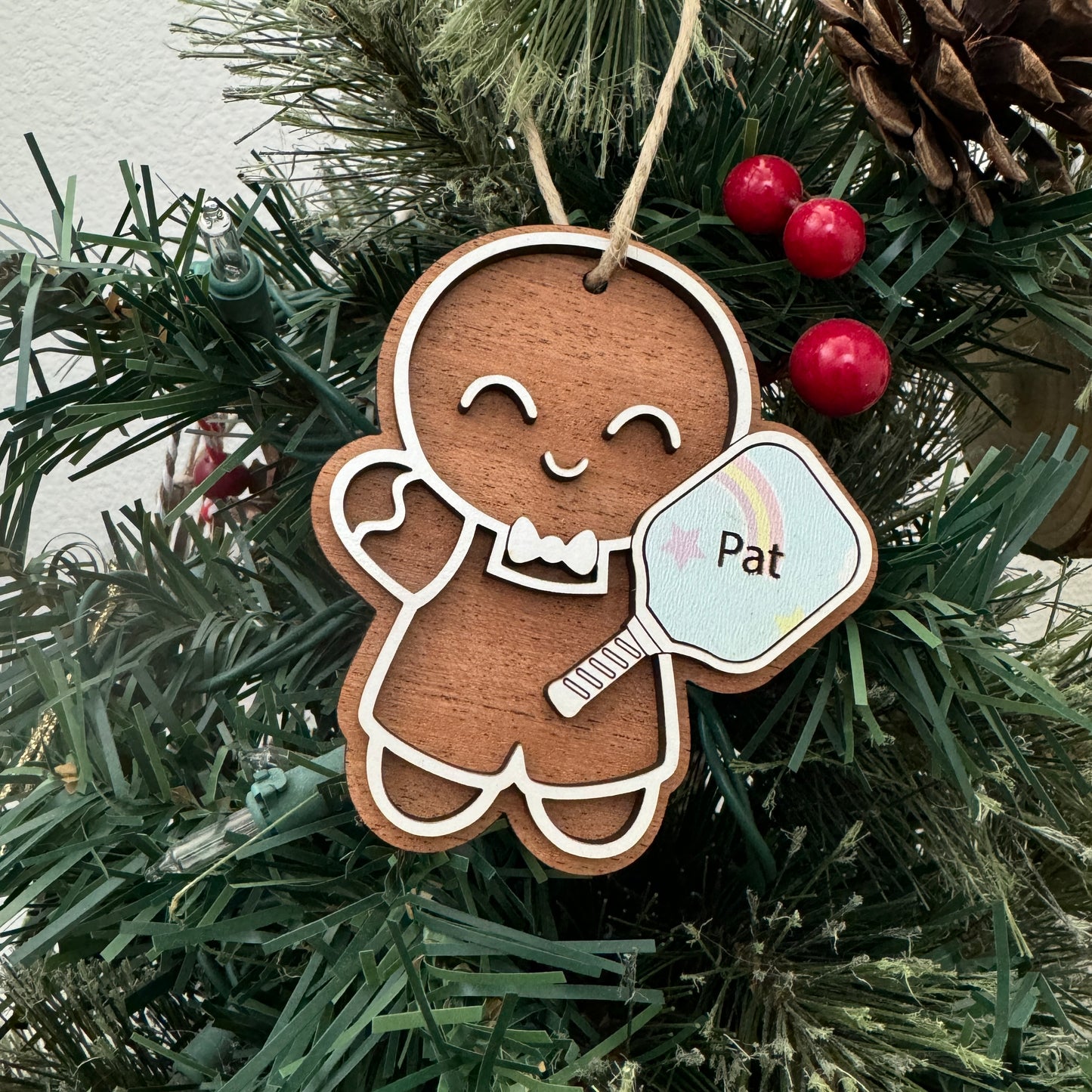 Personalized Pickleball Christmas Gingerbread Girl or Boy