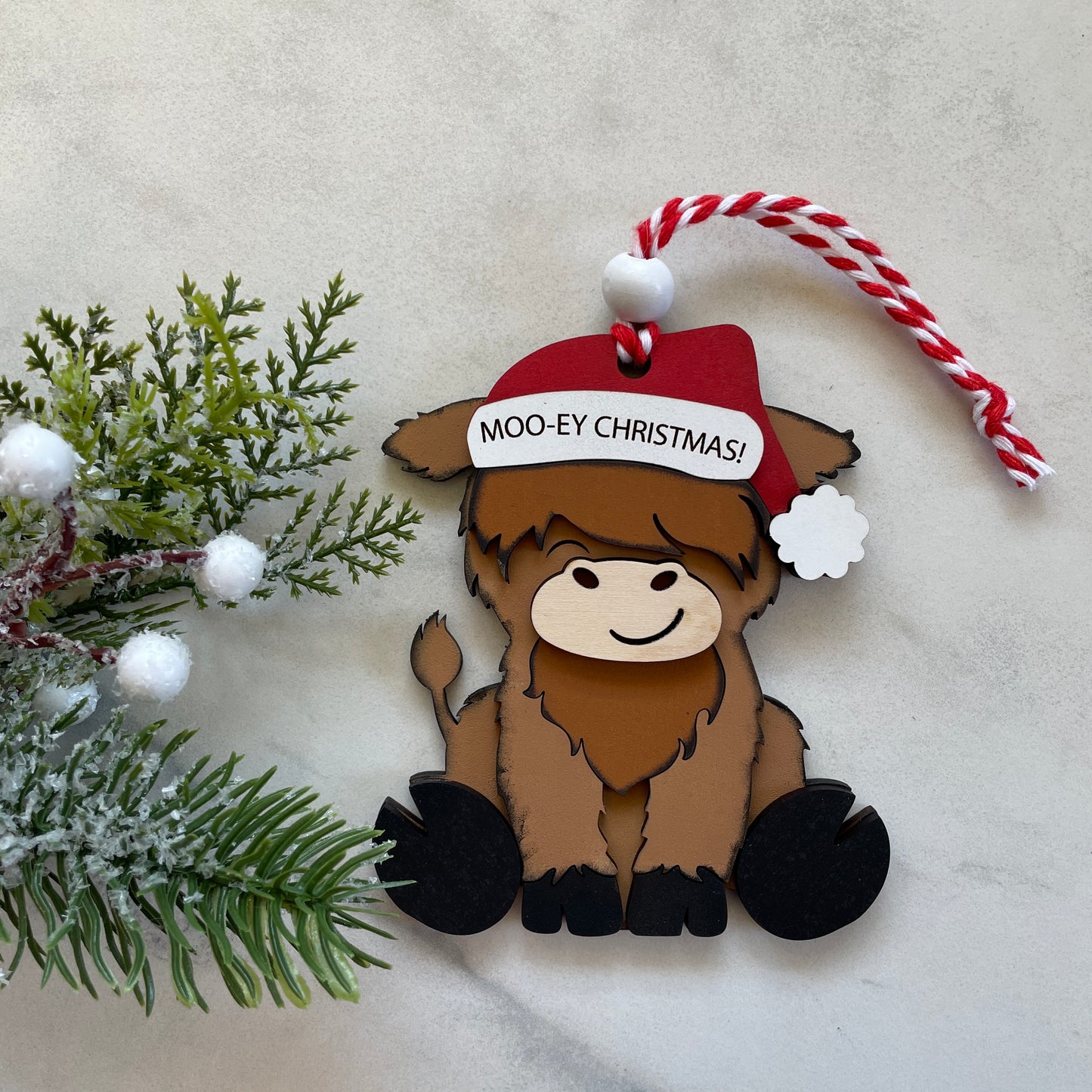 DIY Highland Cow Christmas Ornament