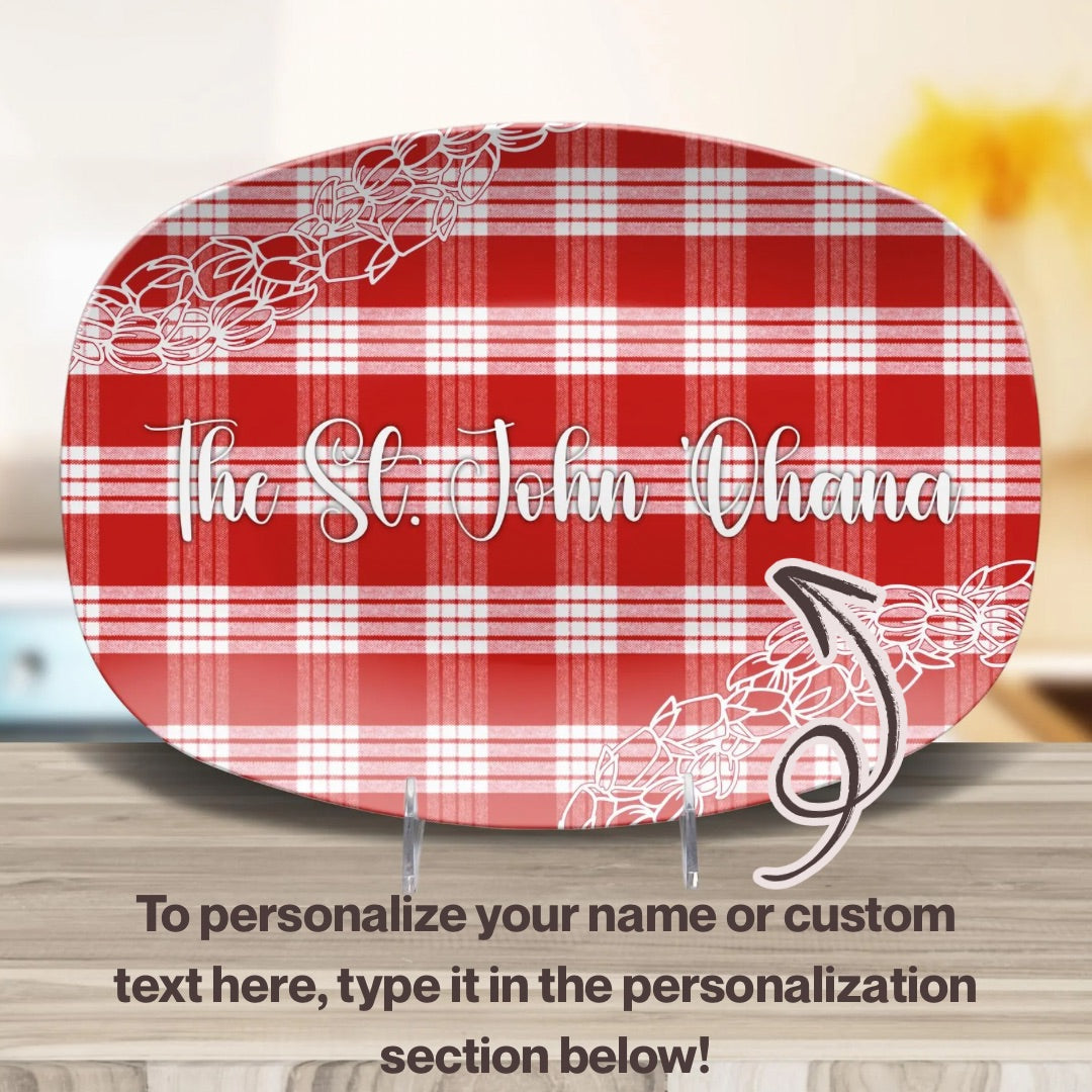 Custom Name Palaka and Lei Plattter