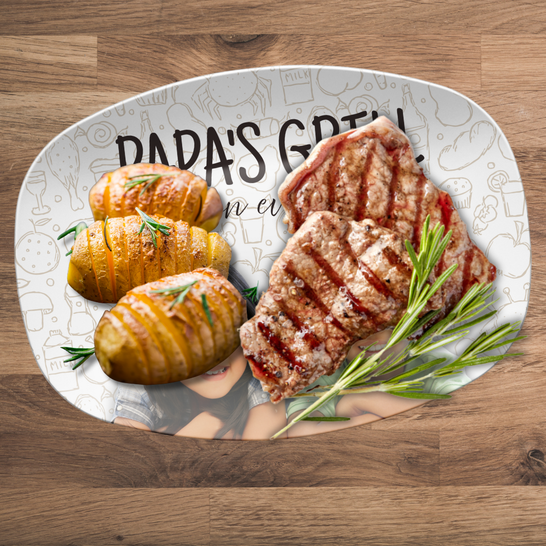 Microwaveable Grill Plate with Custom Photo