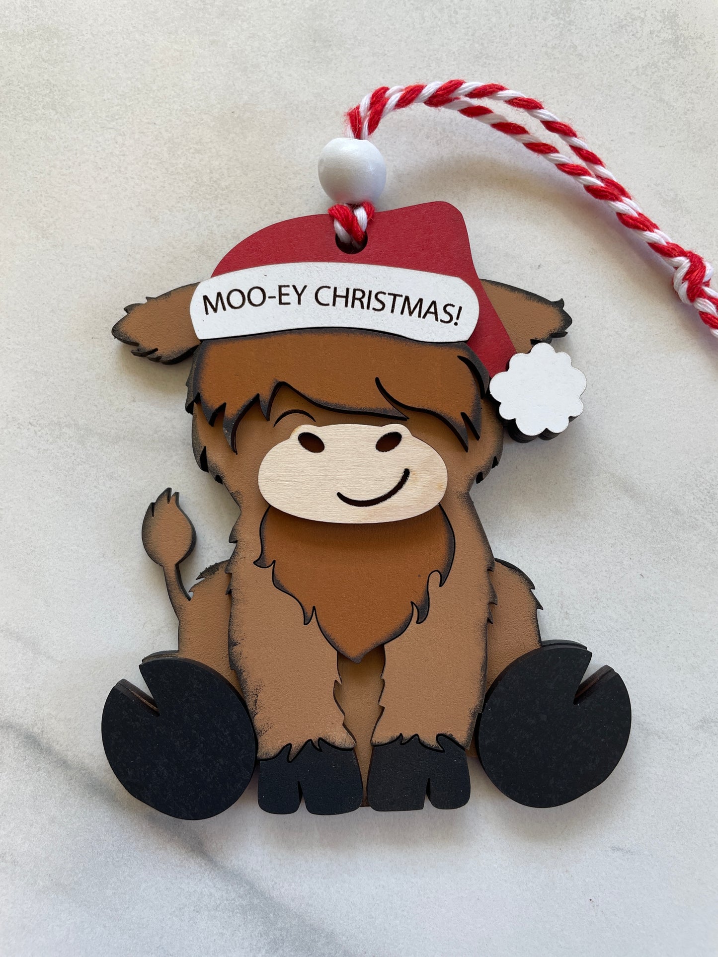 DIY Highland Cow Christmas Ornament