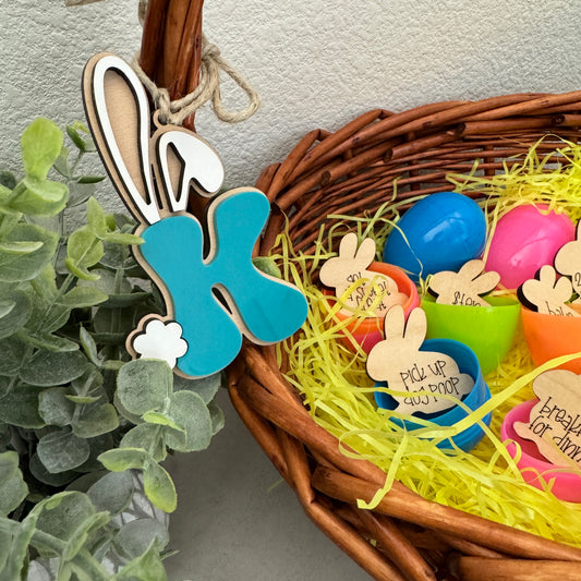 Personalized Initial Bunny Basket Tags