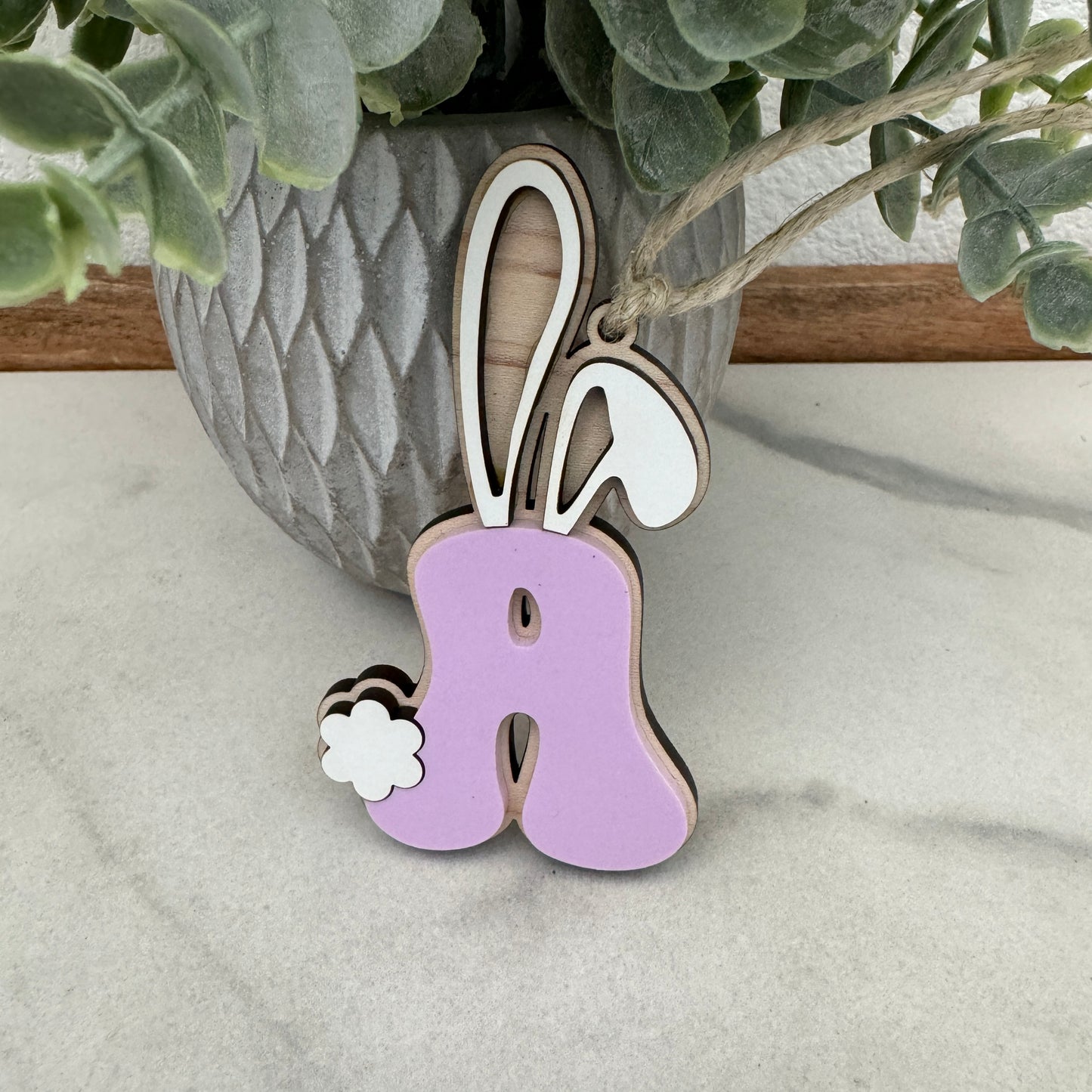 Personalized Initial Bunny Basket Tags