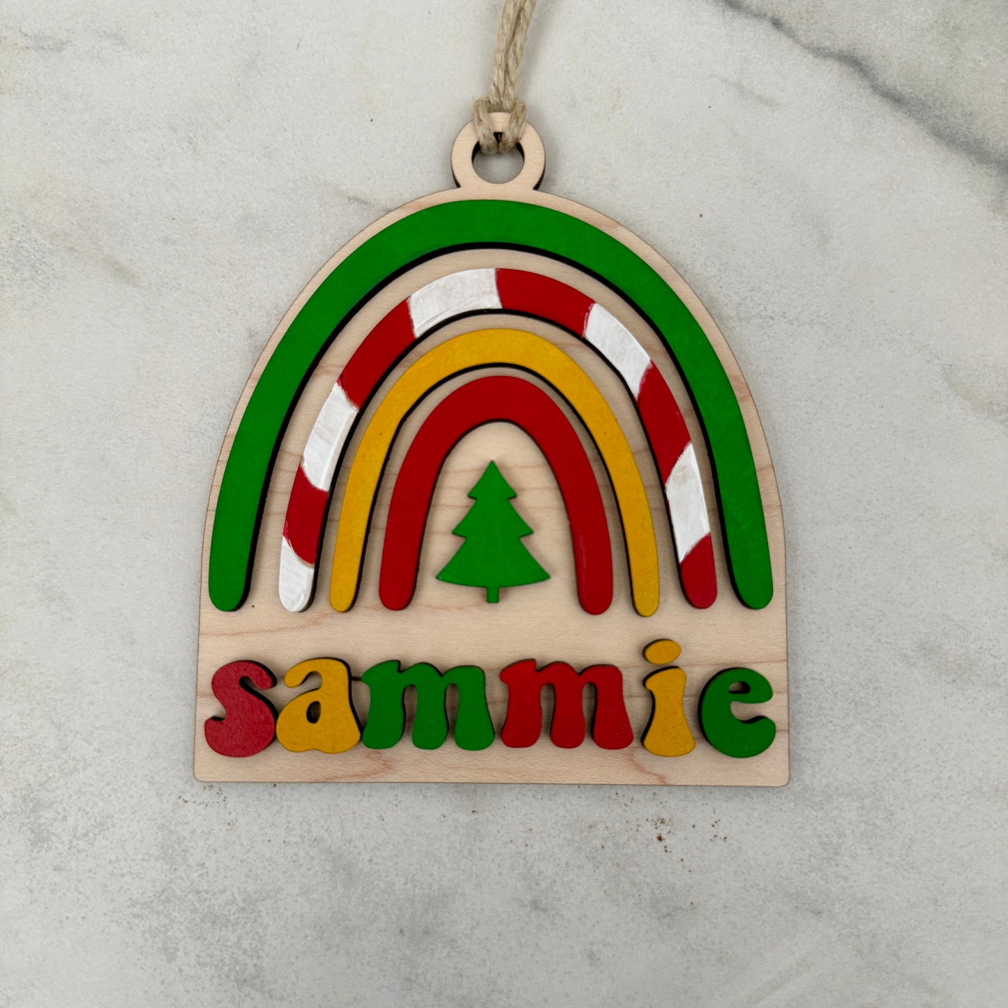 Personalized DIY Rainbow Christmas Ornament