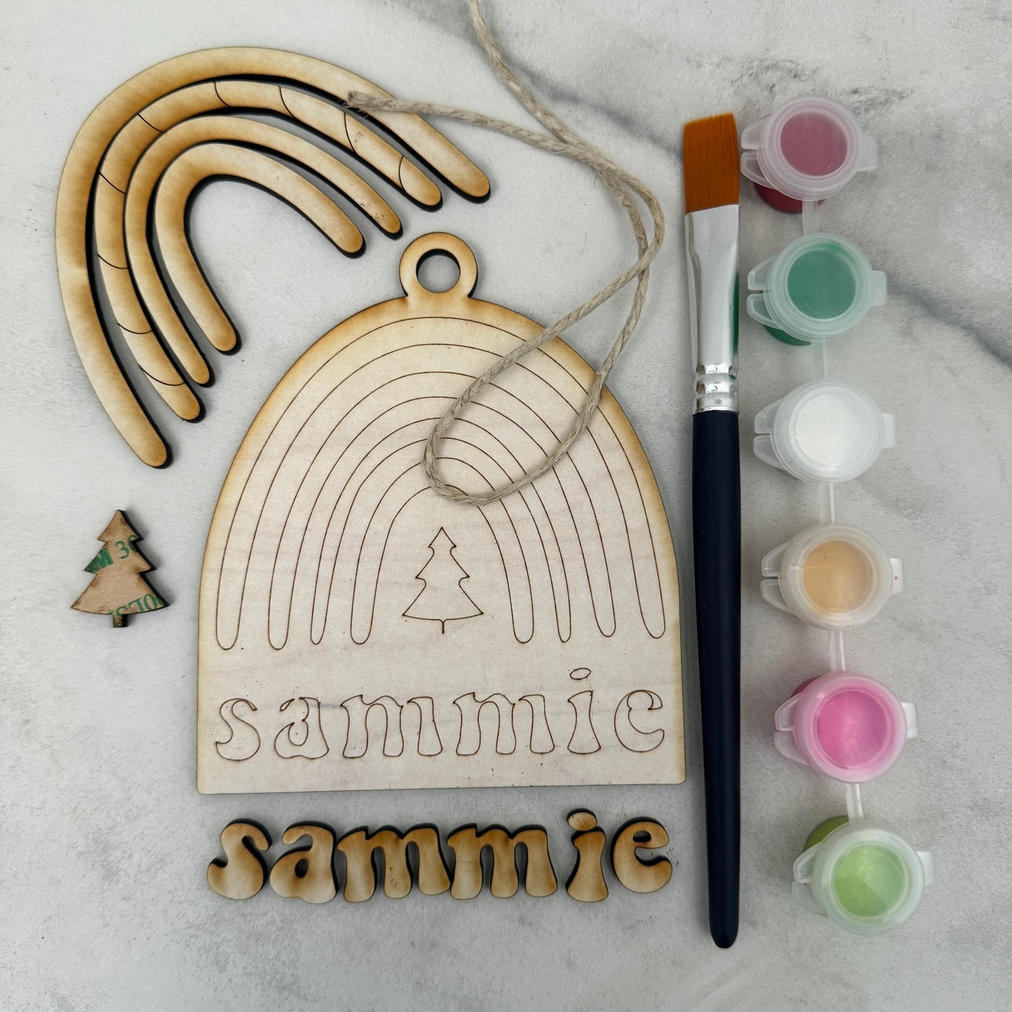 Personalized DIY Rainbow Christmas Ornament