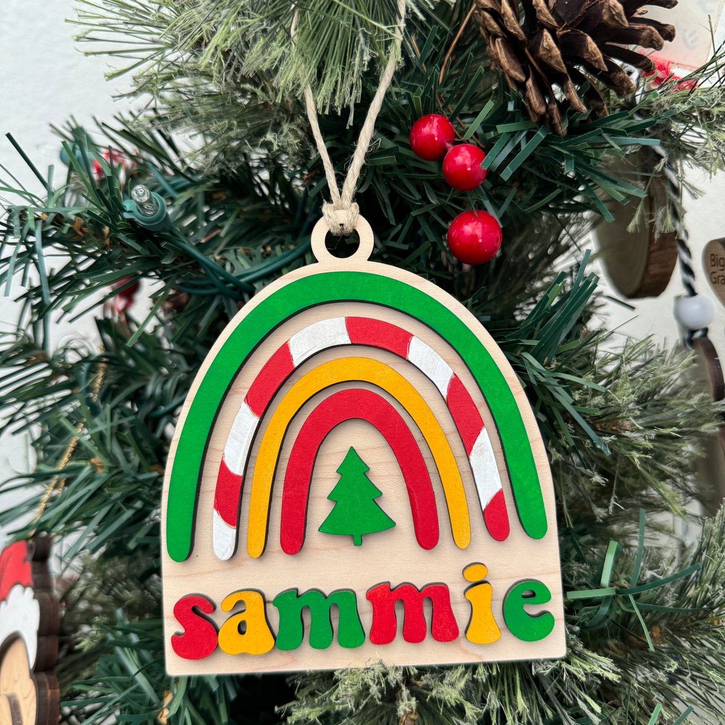 Personalized DIY Rainbow Christmas Ornament