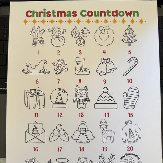 Christmas Countdown Coloring Page