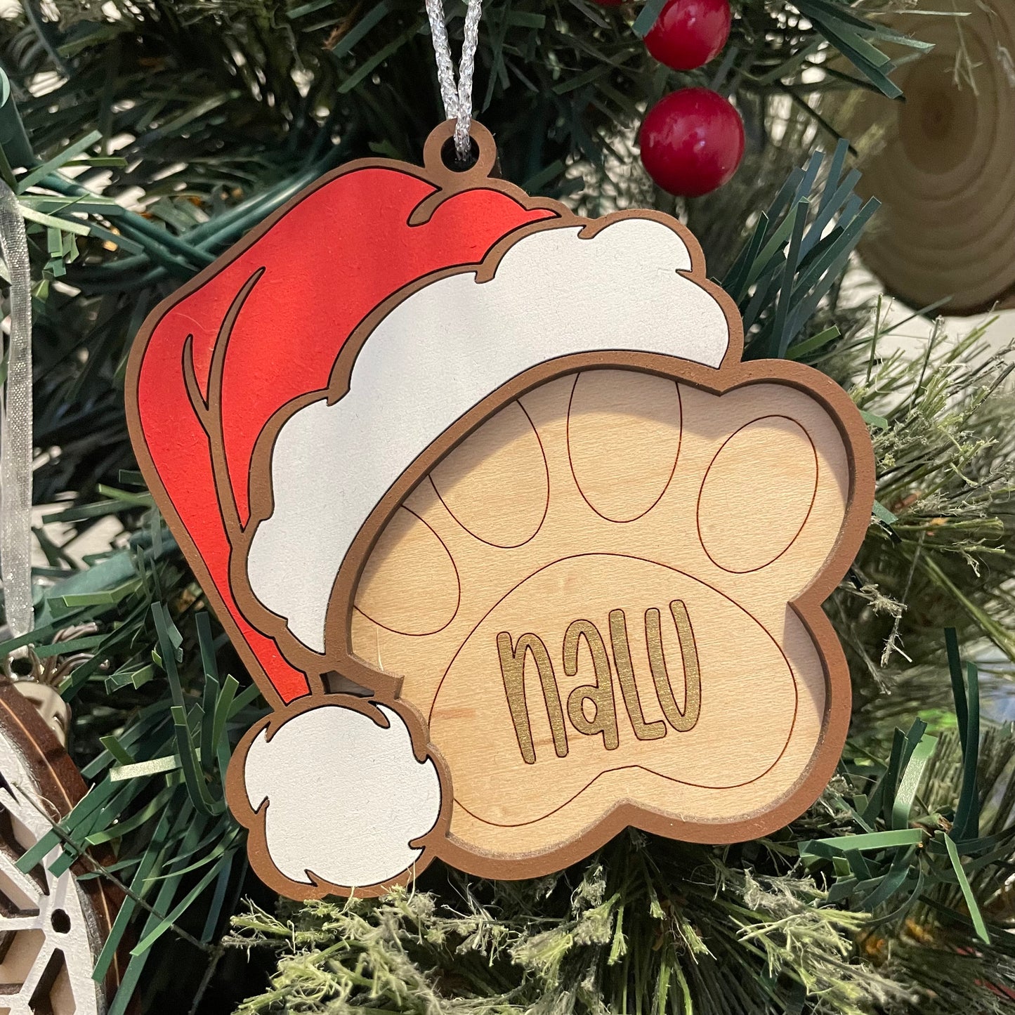 Santa paws ornament