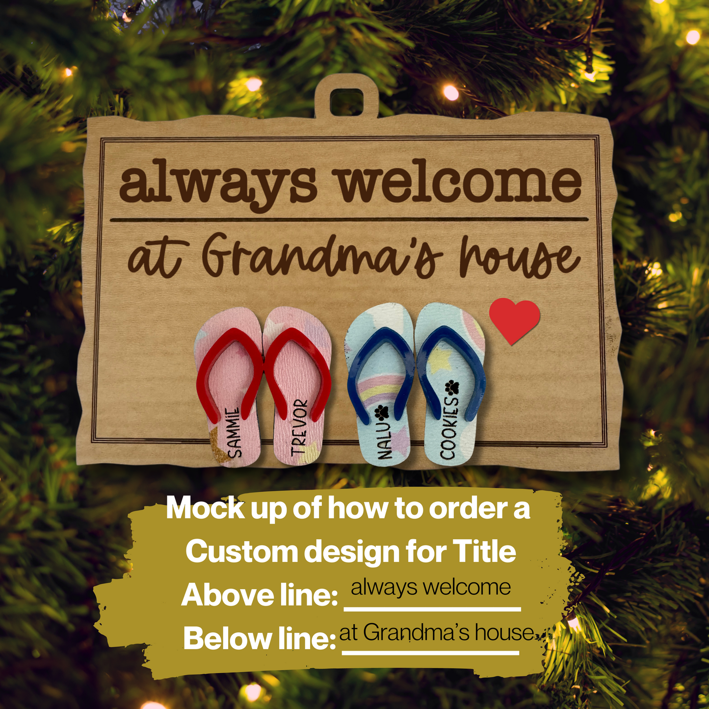 Welcome Mat and Rubbah Slippah Personalized Family Sign