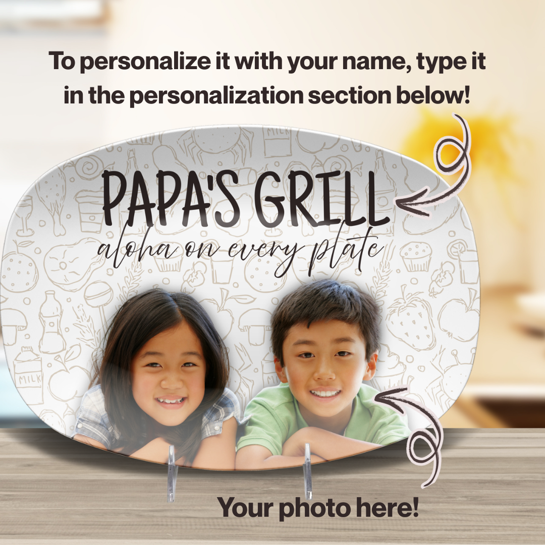 Microwaveable Grill Plate with Custom Photo
