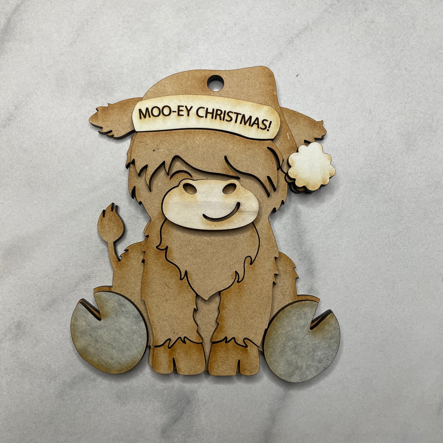 DIY Highland Cow Christmas Ornament