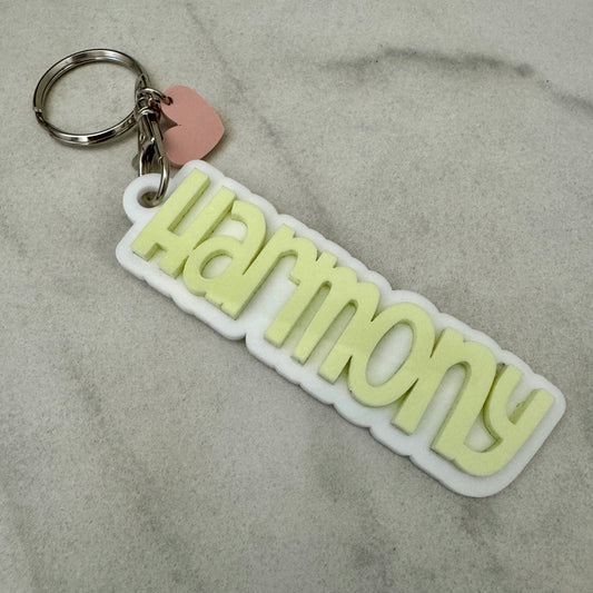 Name Keychain with Heart