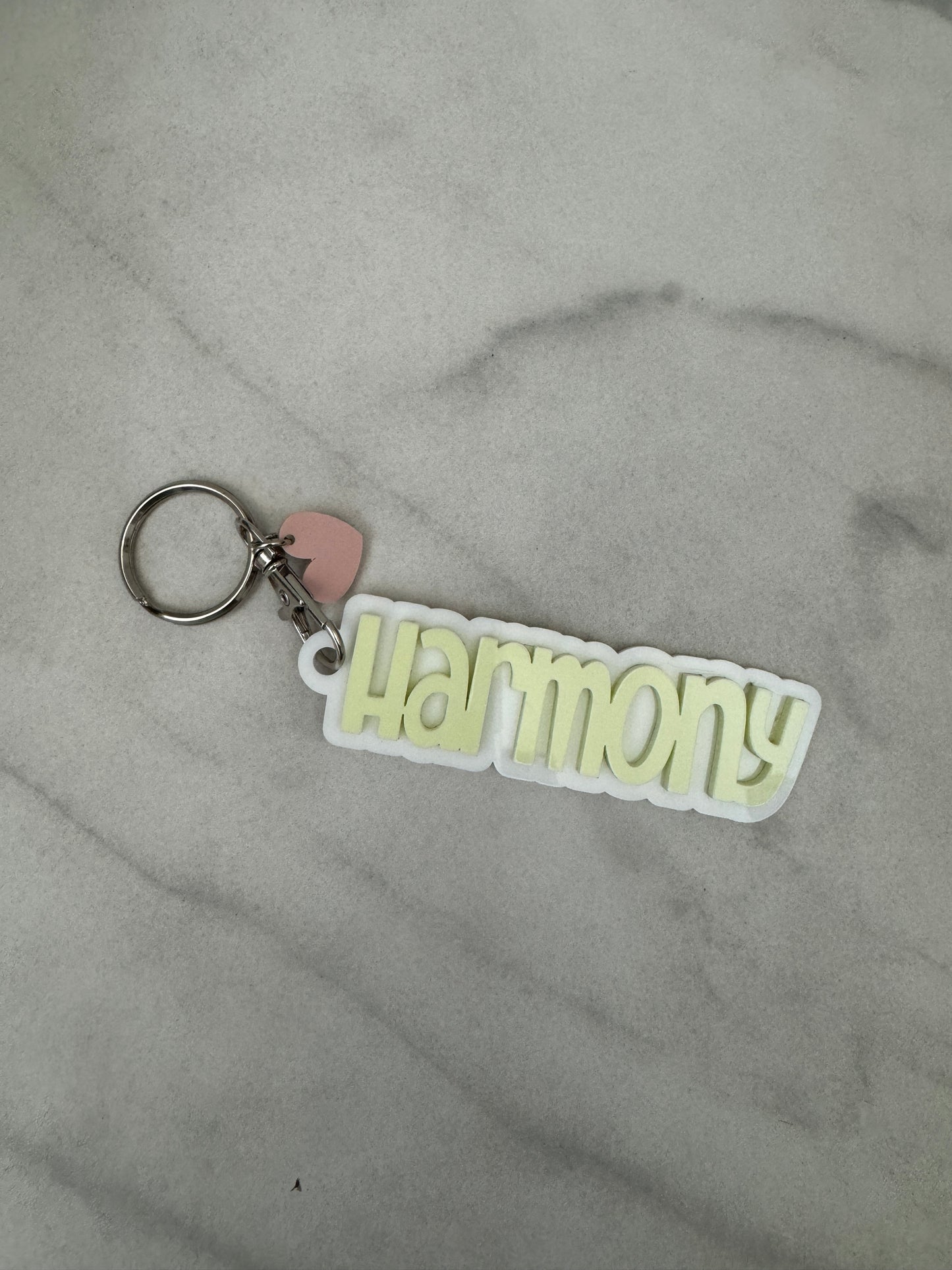 Name Keychain with Heart