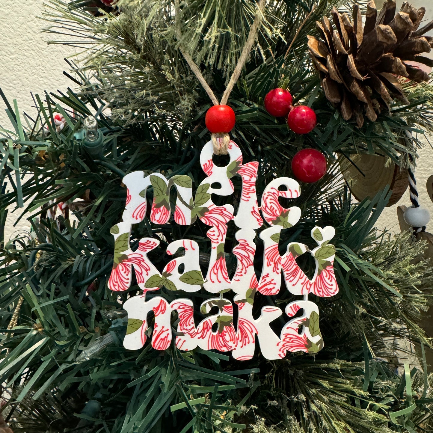 'Ohi'a Lehua Mele Kalikimaka Ornament