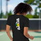 Aloha Pickleball Pineapple Vertical Design Back Dark T-shirt