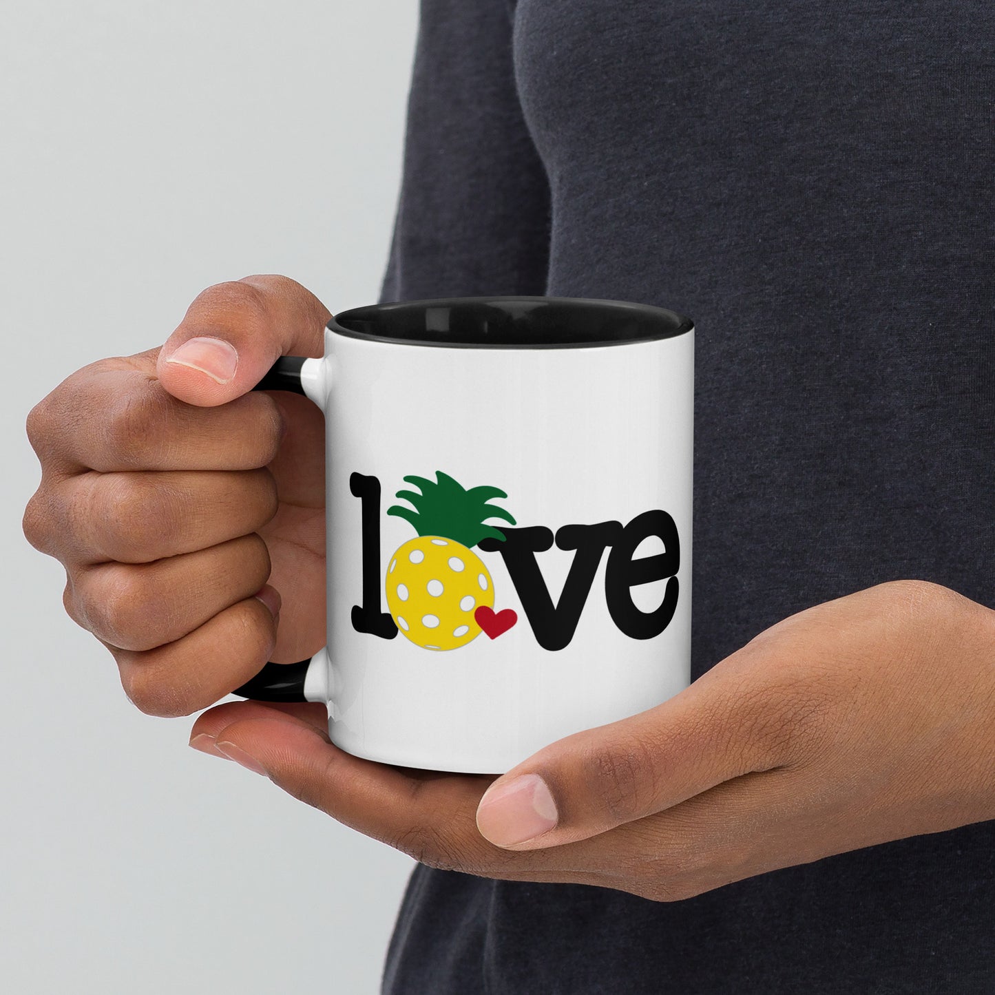 Love Pickleball Pineapple Mug with Color Inside