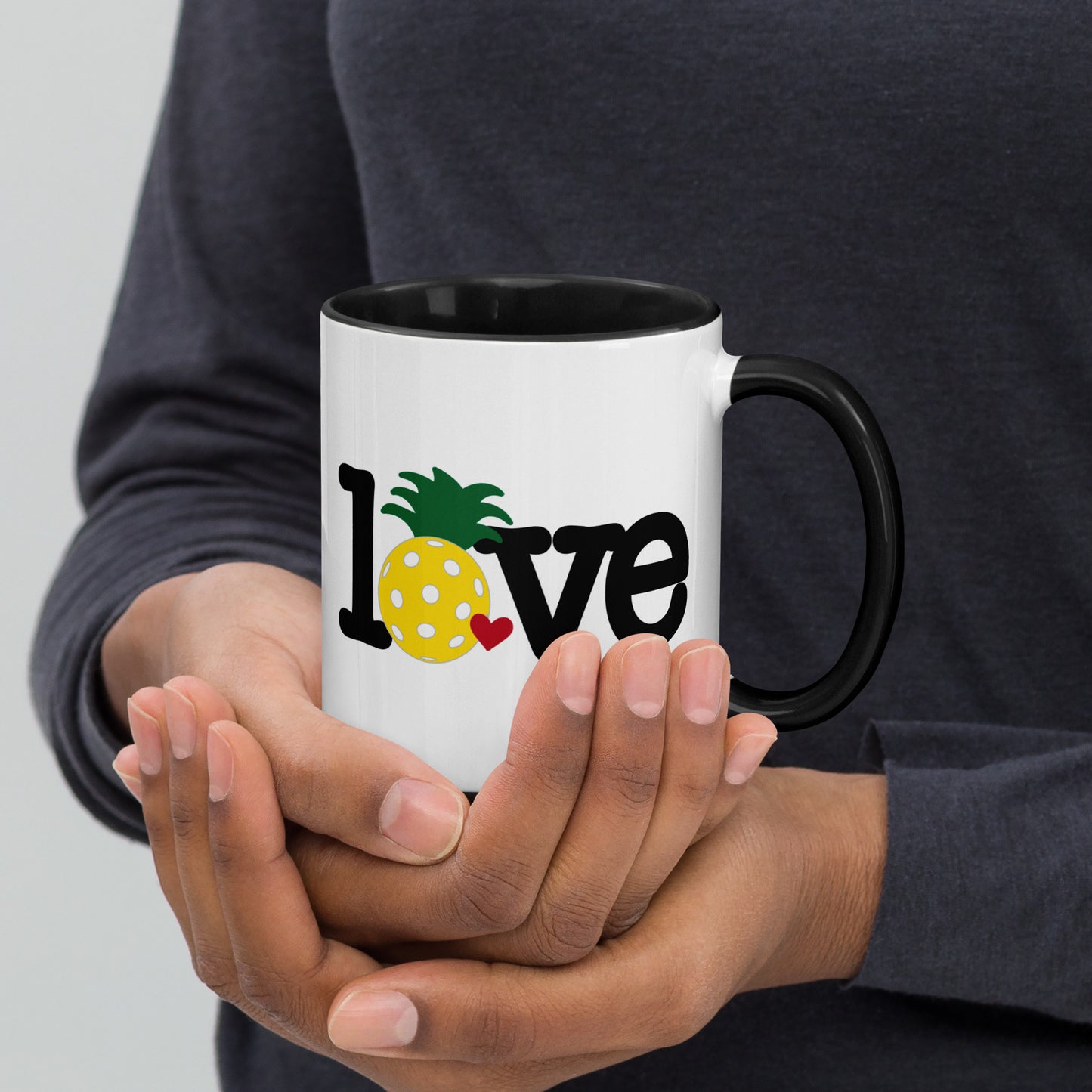 Love Pickleball Pineapple Mug with Color Inside