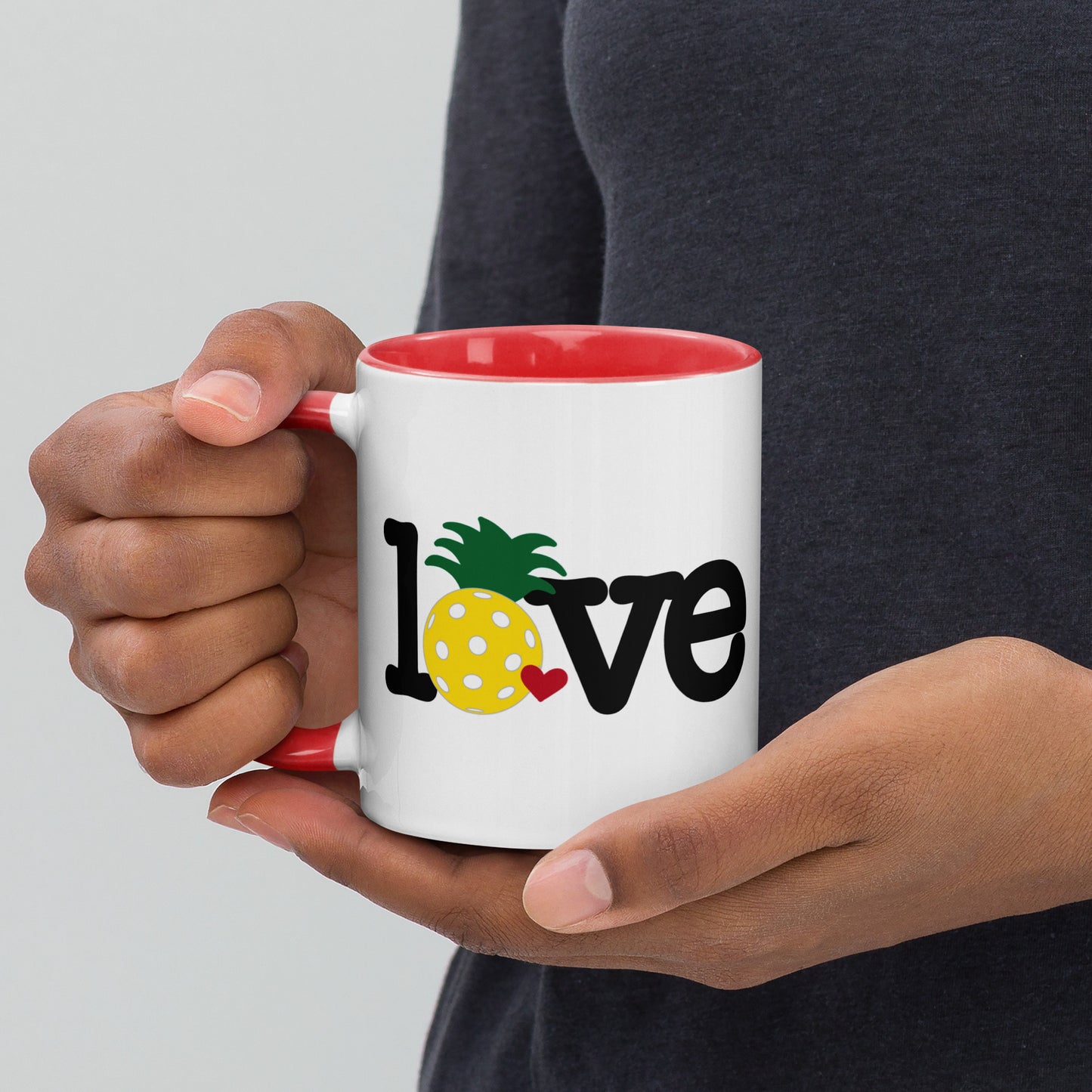 Love Pickleball Pineapple Mug with Color Inside