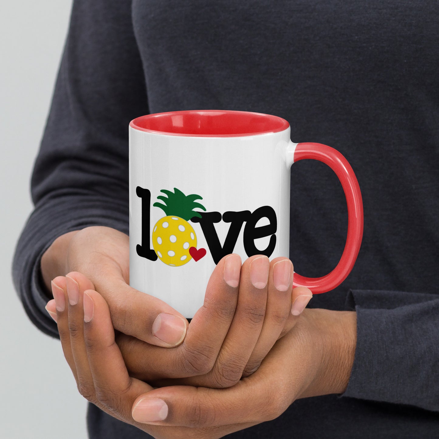 Love Pickleball Pineapple Mug with Color Inside