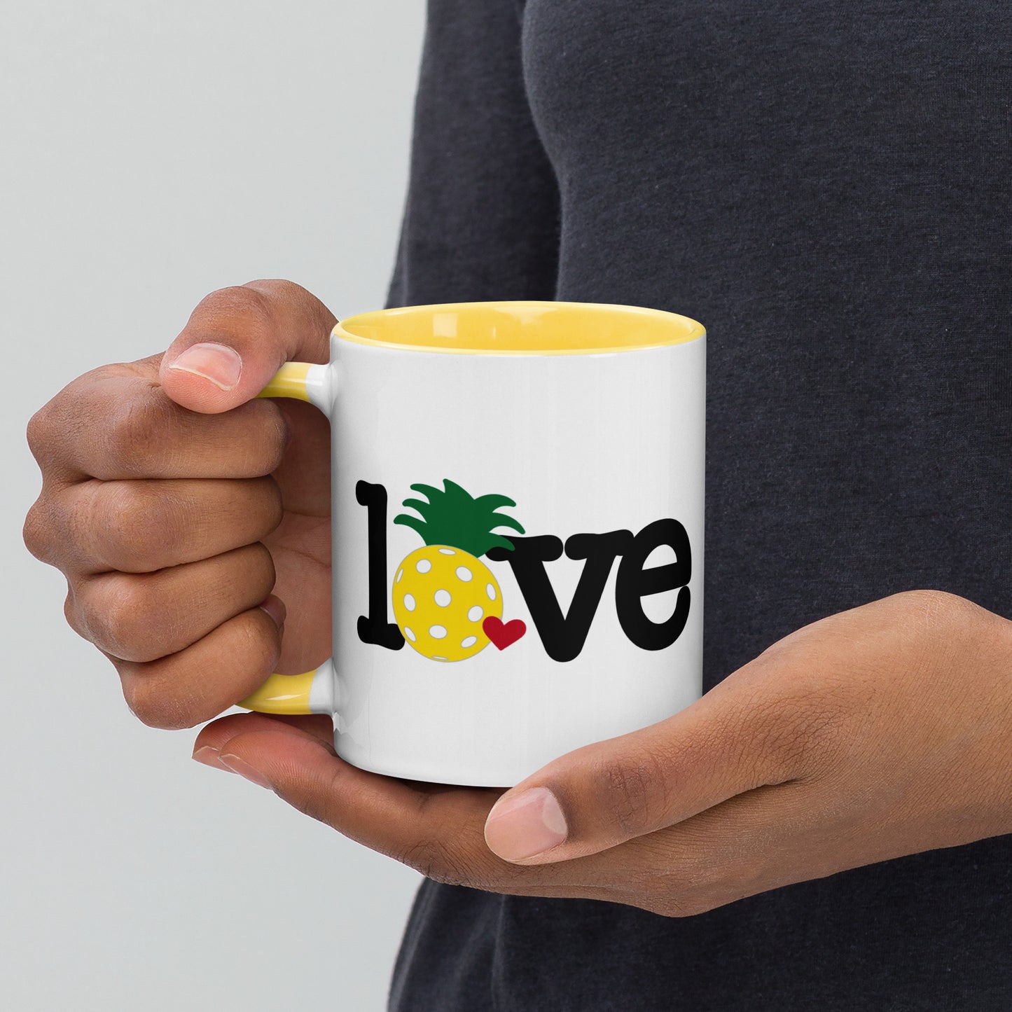 Love Pickleball Pineapple Mug with Color Inside