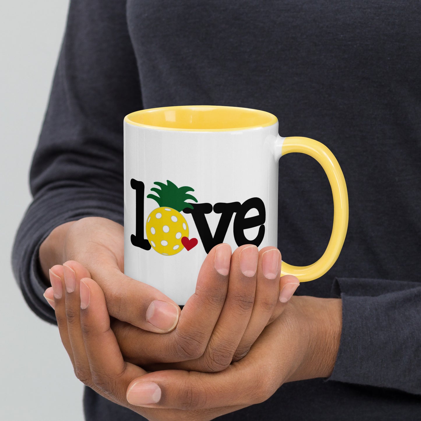 Love Pickleball Pineapple Mug with Color Inside