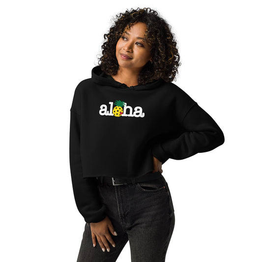 Aloha Pineapple Pickleball Crop Hoodie