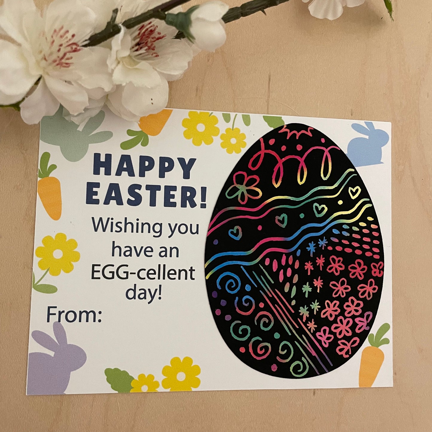 Easter Card with Magic Rainbow Scratch Card Egg