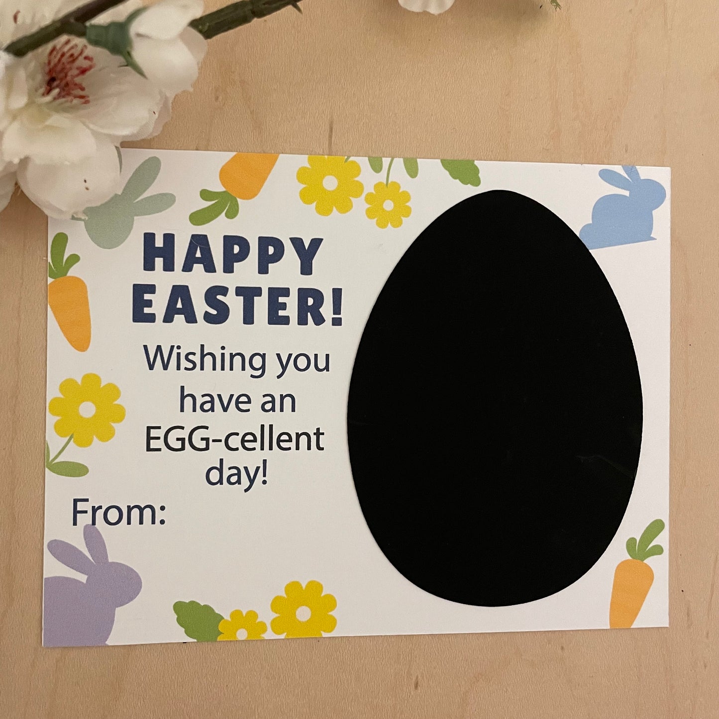 Easter Card with Magic Rainbow Scratch Card Egg