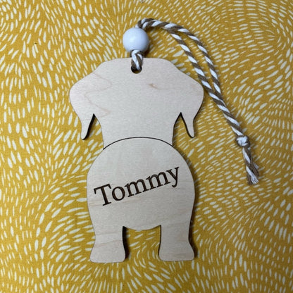 Personalized Doggy Butt Christmas Ornaments